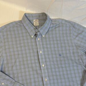 Brooks Brothers Blue and Green Checkered Shirt